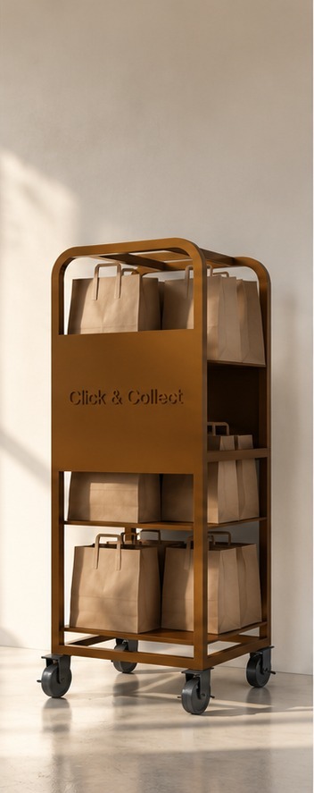 Click and Collect trolley, front view